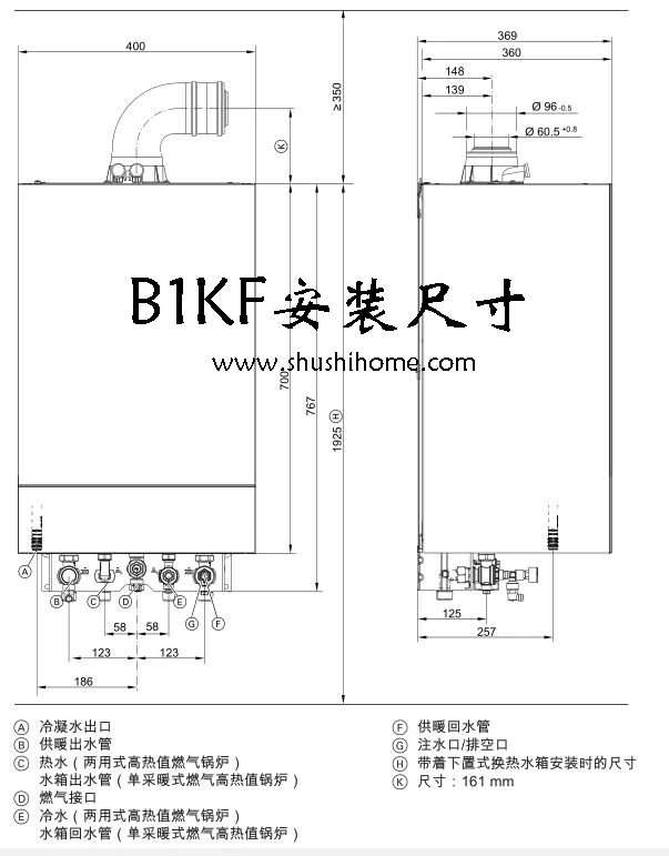 菲斯曼B1KF安裝尺寸