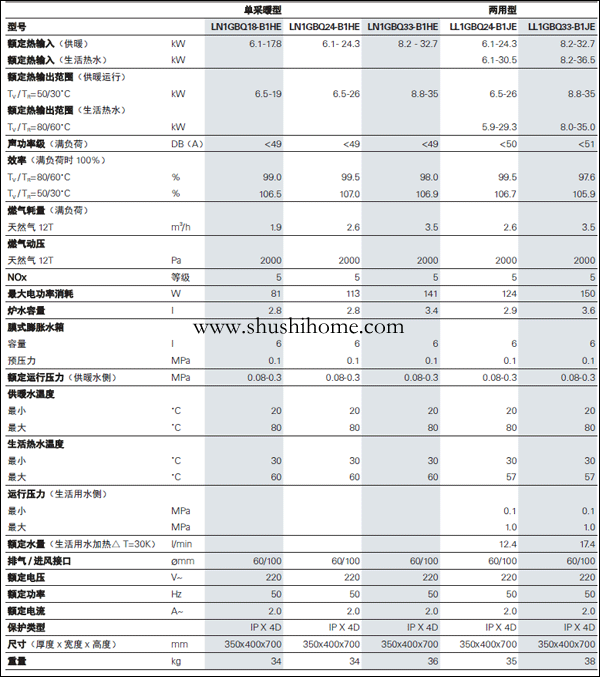 菲斯曼B1JE冷凝爐技術(shù)參數(shù)